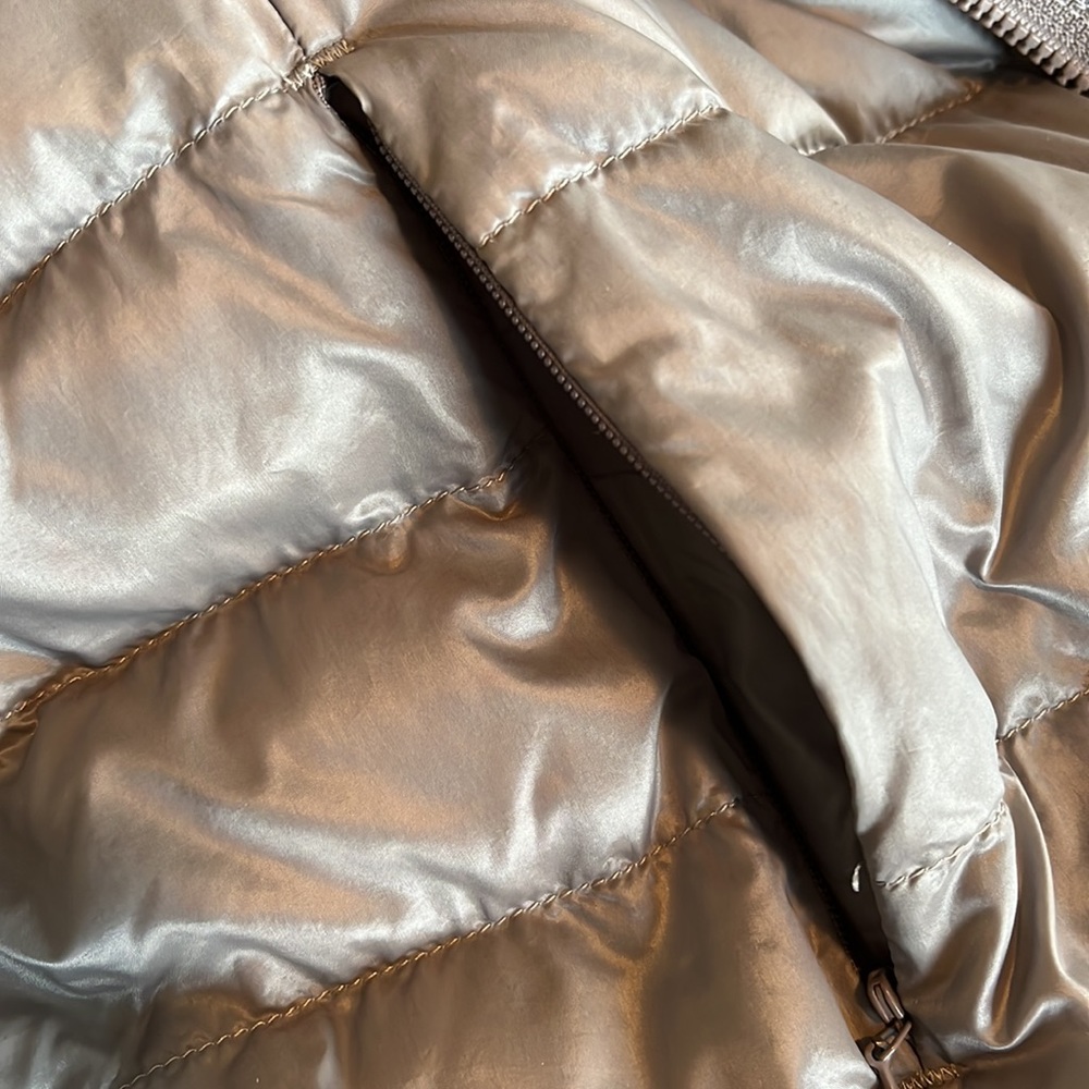 UNIQLO silver ultra light down puffer jacket zippered pockets size XS packable - Picture 7 of 9